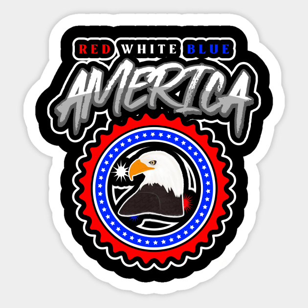 FOURTH Of July Independence Day Bald Eagle Sticker by SartorisArt1